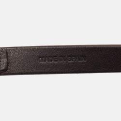 Pre Owned Carolina Herrera Dark Brown Leather CHHC Double Wrap Slim Belt
