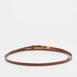 Carolina Herrera Brown Heart Logo Double Wrap Waist Belt