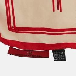 CH Carolina Herrera Cream/Red Valentine's Day Calendar Print Scarf