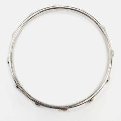  Carolina Herrera CH Silver Tone Bangle Bracelet