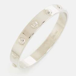  Carolina Herrera CH Silver Tone Bangle Bracelet