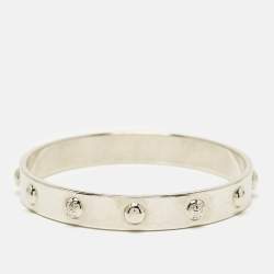  Carolina Herrera CH Silver Tone Bangle Bracelet
