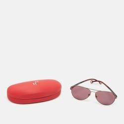 Carolina Herrera Black/Red SHE070V Aviator Sunglasses