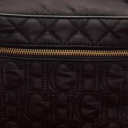 Carolina Herrera Black Quilted Nylon and Leather Toiletry Case Bag