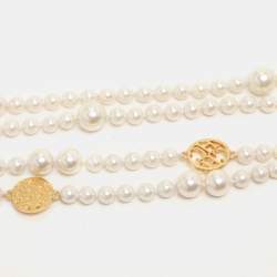 Carolina Herrera A day for Love Logo Medallion Multi Strand Station Necklace