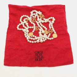 Carolina Herrera A day for Love Logo Medallion Multi Strand Station Necklace
