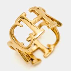 Carolina Herrera CH Gold Tone Ring Sizr 55