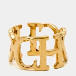 Carolina Herrera CH Gold Tone Ring Sizr 55