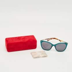 Pre Owned Carolina Herrera Tortoise Brown/Green Her 0091/S Butterfly Sunglasses