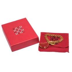 Pre Owned Carolina Herrera Heart Gold Tone Chain Link Bracelet 