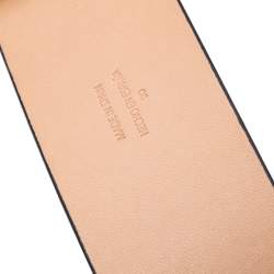 Pre Owned Carolina Herrera Black Leather CHHC Logo Belt 90CM