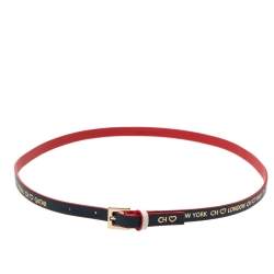 Pre Owned CH Carolina Herrera Bi Color Leather Gold Tone Wrap Bracelet