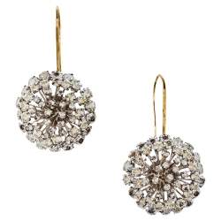 Pre Owned Carolina Herrera Crystal Dandelion Drop Hook Earrings