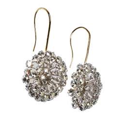Pre Owned Carolina Herrera Crystal Dandelion Drop Hook Earrings