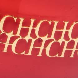 Pre Owned CH Carolina Herrera Red Resin Wide Bangle Bracelet