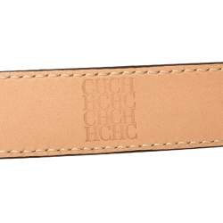 Pre Owned Carolina Herrera Green Leather Buckle Belt