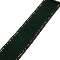 Pre Owned Carolina Herrera Green Leather Buckle Belt