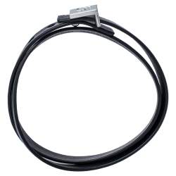 Pre Owned Carolina Herrera Black Leather Brushed Silver Tone Double Wrap Bracelet