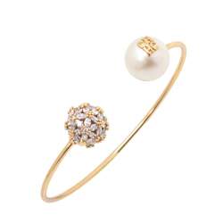 Carolina Herrera Bouquet Jasmine Gold Tone Cuff Bracelet