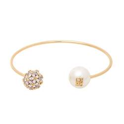 Carolina Herrera Bouquet Jasmine Gold Tone Cuff Bracelet