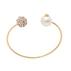 Carolina Herrera Bouquet Jasmine Gold Tone Cuff Bracelet