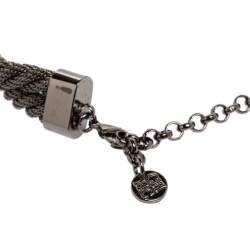 Pre Owned Carolina Herrera Double Strand Twisted Gunmetal Tone Rope Necklace