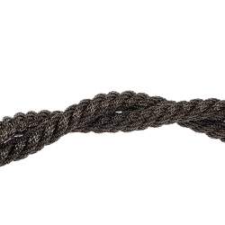 Pre Owned Carolina Herrera Double Strand Twisted Gunmetal Tone Rope Necklace