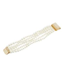 Pre Owned Carolina Herrera Faux Pearl Multi Strand Bracelet