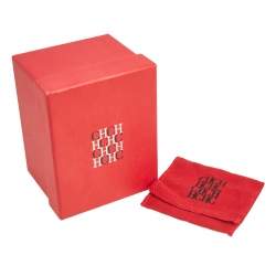 Pre Owned Carolina Herrera Ribbon Logo Charm Pearl Necklace