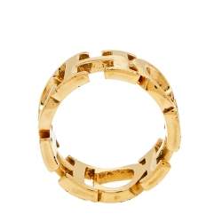 Carolina Herrera CH Gold Tone Between the Line Ring EU 54