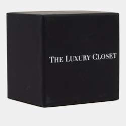 Pre Owned Carolina Herrera CH Silver Tone Lock & Key Braided Black Leather Bracelet