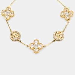 Pre Owned Carolina Herrera CH Crystal Gold Tone Bracelet