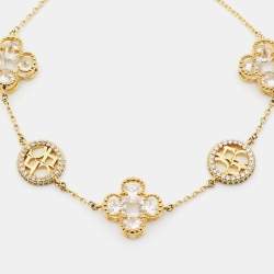 Pre Owned Carolina Herrera CH Crystal Gold Tone Bracelet