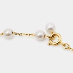 Pre Owned Carolina Herrera CH Crystal Gold Tone Bracelet