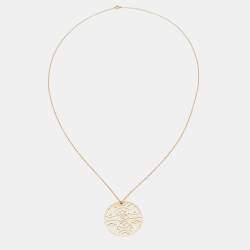 Pre Owned CH Carolina Herrera Gold Tone Medallion Pendant