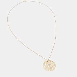 Pre Owned CH Carolina Herrera Gold Tone Medallion Pendant