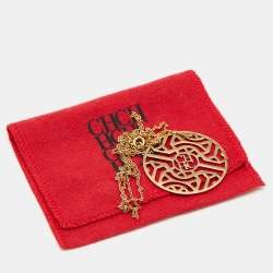 Pre Owned CH Carolina Herrera Gold Tone Medallion Pendant