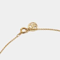 مملوكة مسبقًا CH Carolina Herrera Crystal Logo Pendant Gold Tone Necklace