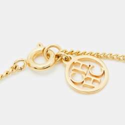 Pre Owned Carolina Herrera Flower Mother of Pearl Gold Tone Bracelet