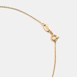 Pre Owned Carolina Herrera Textured Gold Tone Round Pendant Necklace