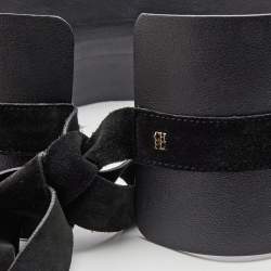 Pre Owned Carolina Herrera Black Leather and Suede Obi Waist Belt