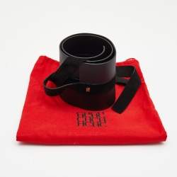 Pre Owned Carolina Herrera Black Leather and Suede Obi Waist Belt