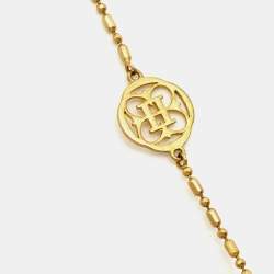 Pre Owned Carolina Herrera CH Faux Pearl Gold Tone Necklace