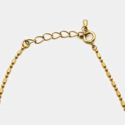Pre Owned Carolina Herrera CH Faux Pearl Gold Tone Necklace