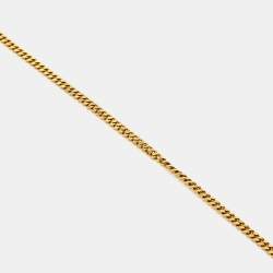 Pre Owned Carolina Herrera CH Faux Pearl Gold Tone Bow Ball Pendant Necklace