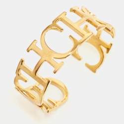 Carolina Herrera CH Between the Line Gold Tone Cuff Bracelet