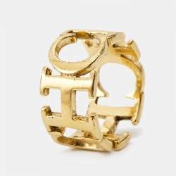 Carolina Hererra CH Gold Tone Ring Size 56
