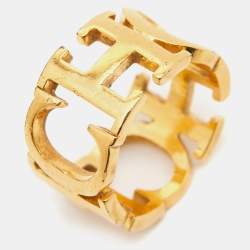 Carolina Herrera CH Gold Tone Ring Size 51