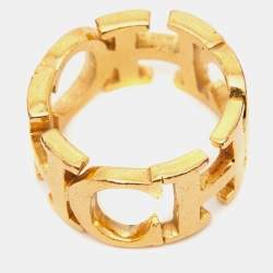 Carolina Herrera CH Gold Tone Ring Size 51