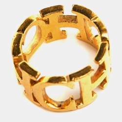 Carolina Herrera CH Gold Tone Ring Size 51